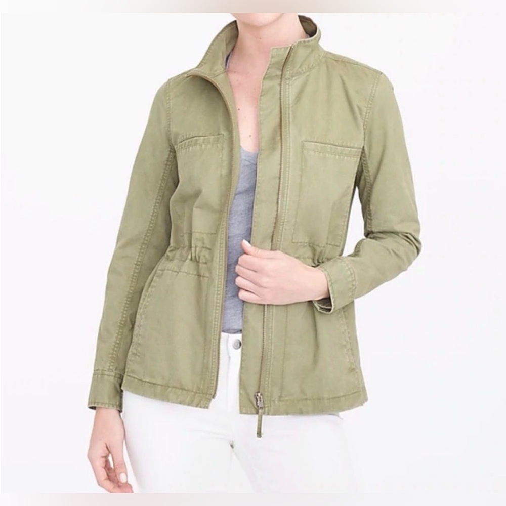 J. Crew Women’s Olive Green 100% Cotton Military Utility Pocket Jacket Medium